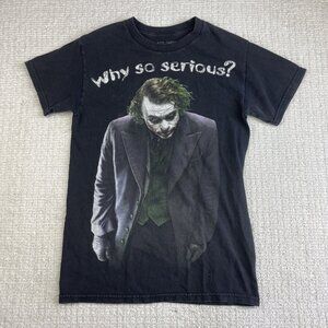 Y2K Batman Dark Knight The Joker Why So Serious T-Shirt Movie DC 2008 Sz S Read